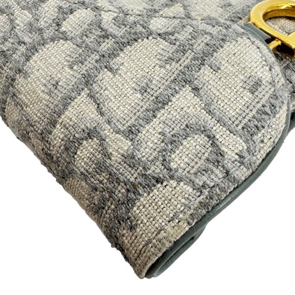 Christian Dior  Saddle Oblique Canvas Card Holder Gray - Picture 6 of 13